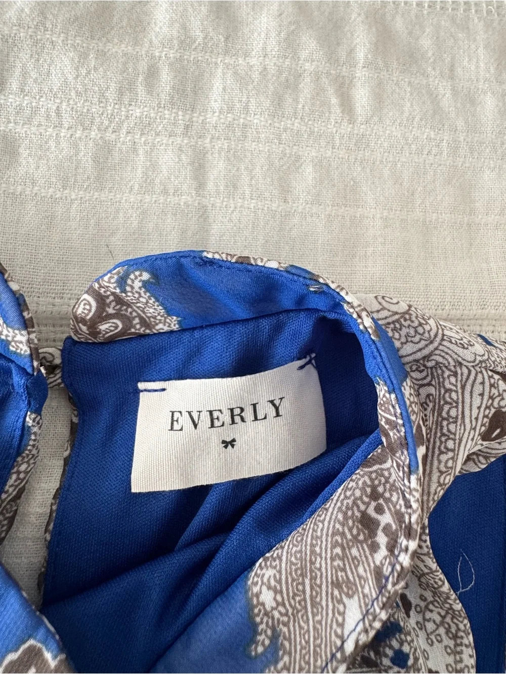 Everly Royal Blue Paisley Cold-Shoulder Mini Dress